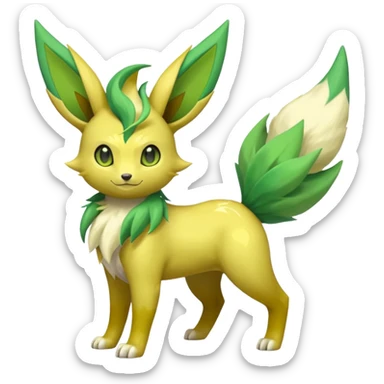 Shiny 4-legged Electrike-Virizion-Leafeon-Sprigatito-fusion, full body sticker