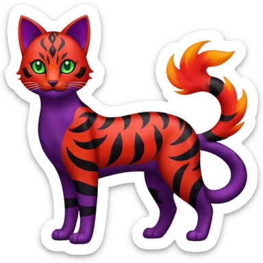 Liepard-Litten-Sprigatito-Pokémon-fusion-creature (full body) sticker