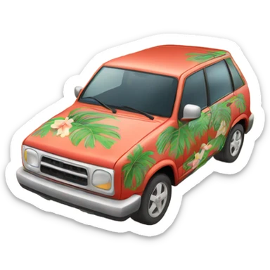 A car in a Hawaiian shirt  sticker
