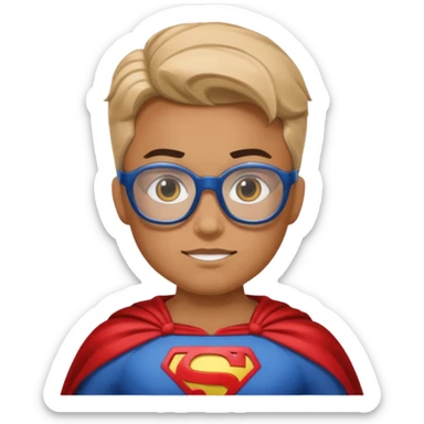 Glasses-Wearing super Heroe sticker