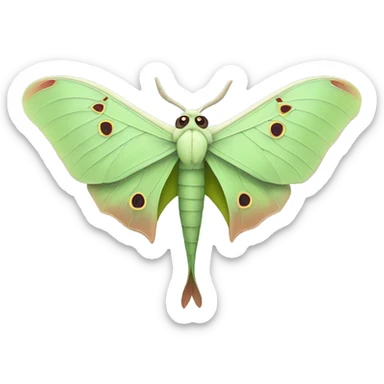Luna moth sticker
