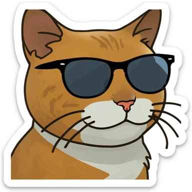 Cat with sunglasses sticker