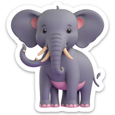 elephant with raised trunk sticker