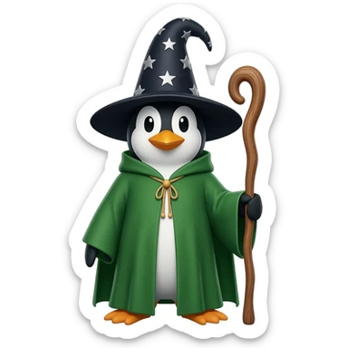 Penguin Wizard sticker