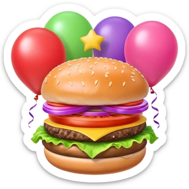 spam spam pink hamburger  balloons sticker