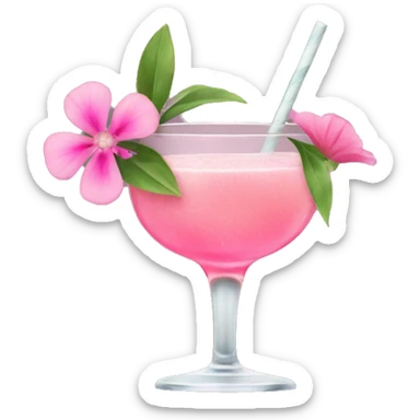 Cocktail with pink flowers sticker