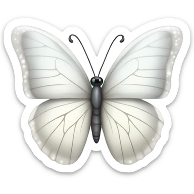white sparkling butterfly sticker