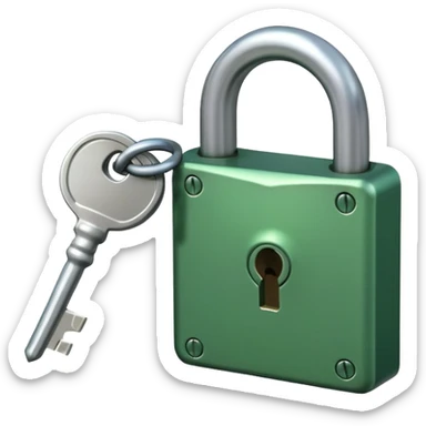 small green lock with keyhole sticker