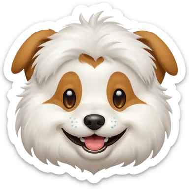 Create a very much laughing dog emoji with tears in his eyes sticker