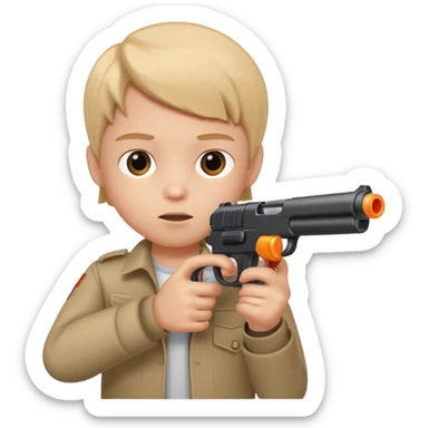kid with gun at someones head sticker