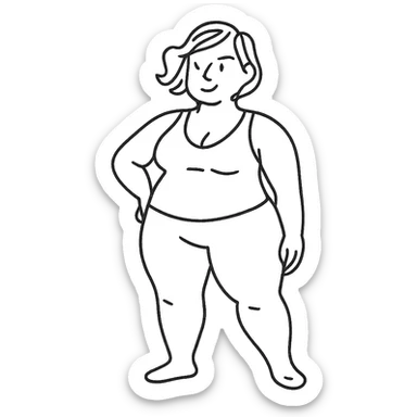 hand-drawn outlined icon of a confident curvy woman sticker