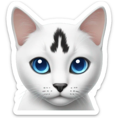 white and black cat with blue eyes sticker