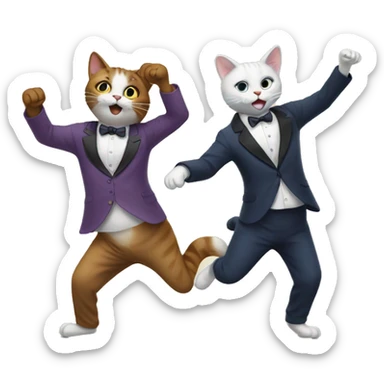 Dancing cats sticker