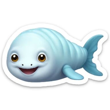 Beluga whale caterpillar bear sticker