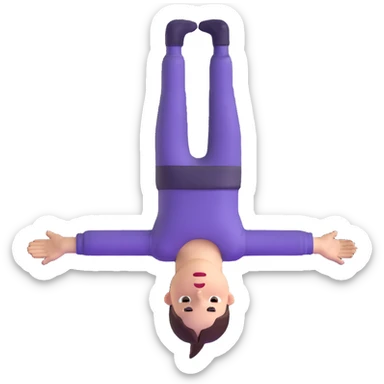 a white person with their body turned upside down on a black background sticker