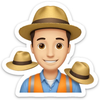 homme créole réunionnais  avec chapeau embouteillage route  sticker