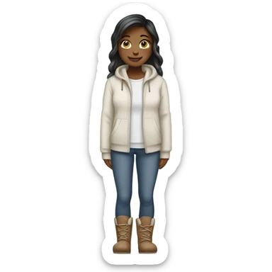 A clean girl wearing pyj and uggs sticker