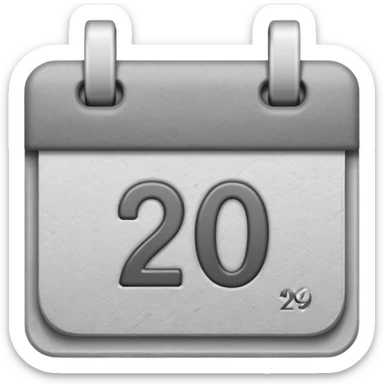 grey date calendar with number 29 sticker