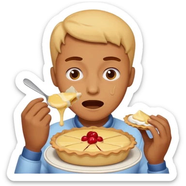 person getting hit in the face with a pie like three stooges sticker