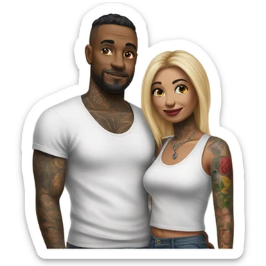 Hyper Realistic tattooed couple  sticker