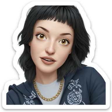 realistic portrait of girl sticker