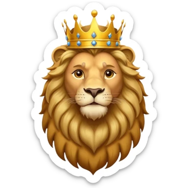 Lion with golden crown — majestic and proud. sticker