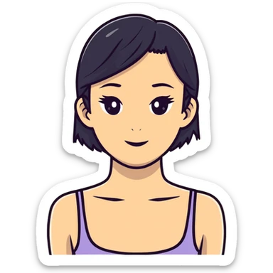 woman upper body sticker