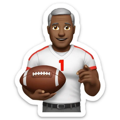Football coach with tomatoe sticker