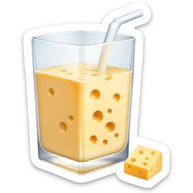 glass of milk and cheese sticker