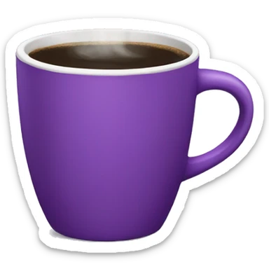 Purple coffee cup sticker
