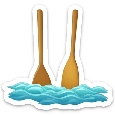 A very simple paddle icon with a small wave motif sticker