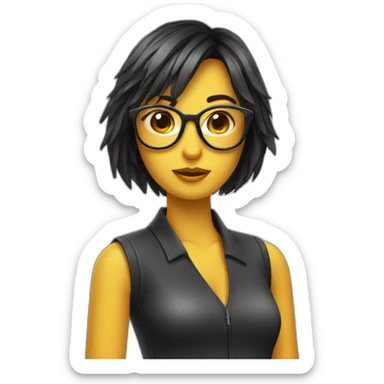 Chica con gafas flequillo sticker