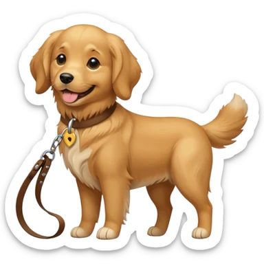 Dog on a leash sticker