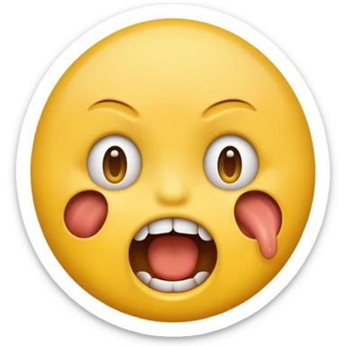 Yellow emoji doing choking emote sticker