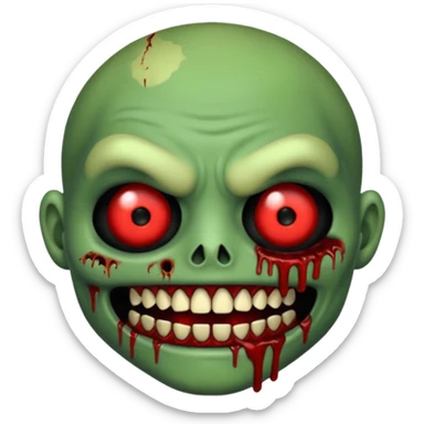 Zombie emoji with black grills  sticker