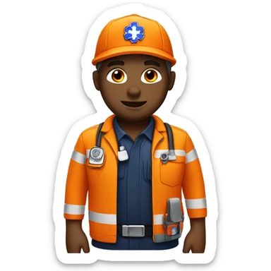 orange emt worker sticker
