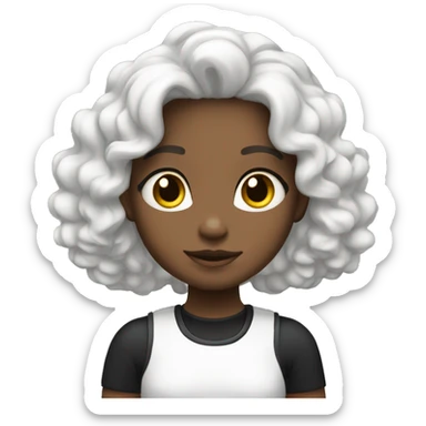 Menina anjo branca com cabelo preto  sticker