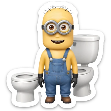 Skibidi toilet minion  sticker