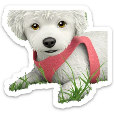 curious animal on green grass sticker