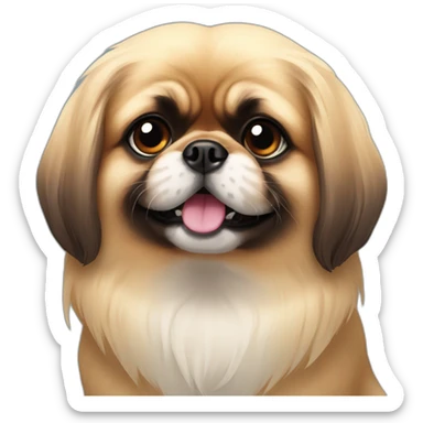 a pekingese dog sticker