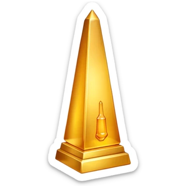metallic obelisk with honey sticker