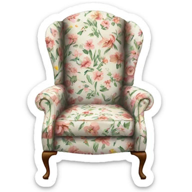 Floral printed wingback chair  sticker