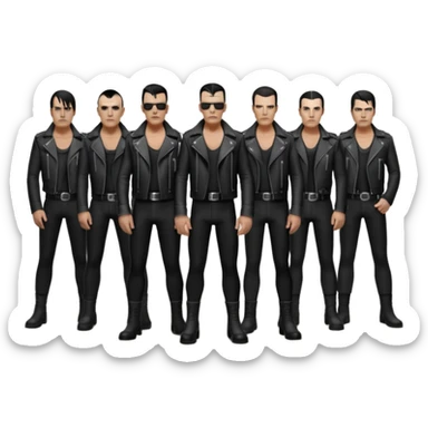 Whole rammstein band standing as a group sticker