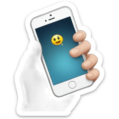 hand holding iphone incoming call sticker