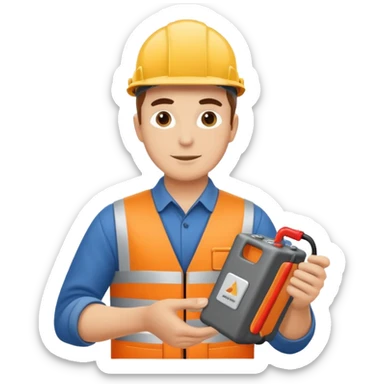 electrician installing a azimut battery sticker