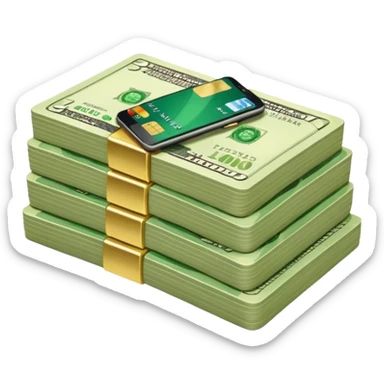 Dolares en efectivo, tarjetas, teléfono  sticker