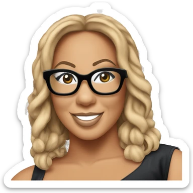 mariah carey's face on mount rushmore wearing black glasses  sticker