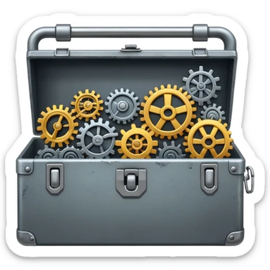 toolbox with mixed mechanisms emoji style sticker