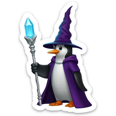 Penguin Wizard sticker