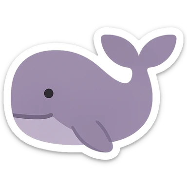 A dull purple whale sticker